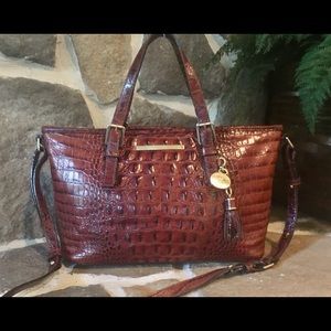 Brahmin Pecan Melbourne Leather Asher Satchel